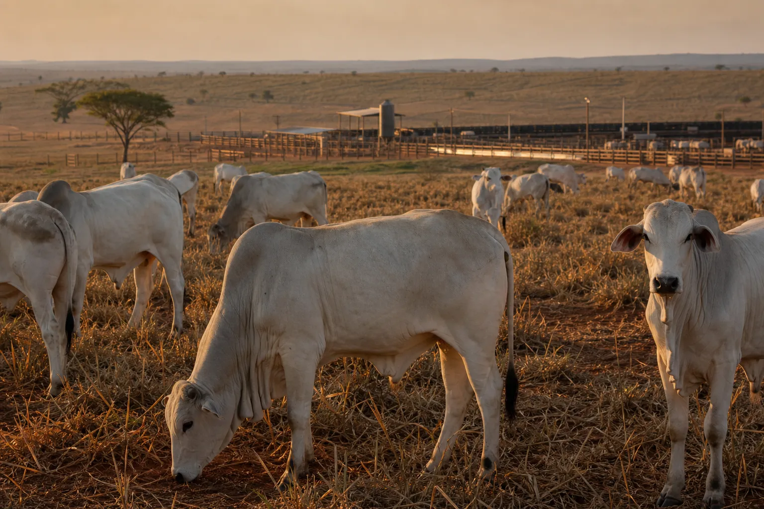 Gado nelore em pasto de Mato Grosso no período de recuperação do mercado do boi gordo