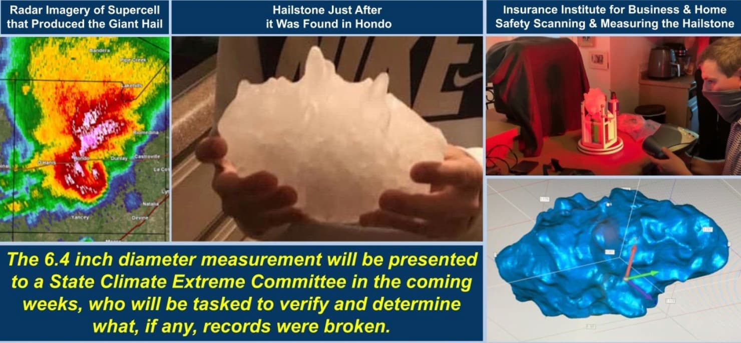Após tempestade, Granizo gigante bate recorde no Texas-EUA