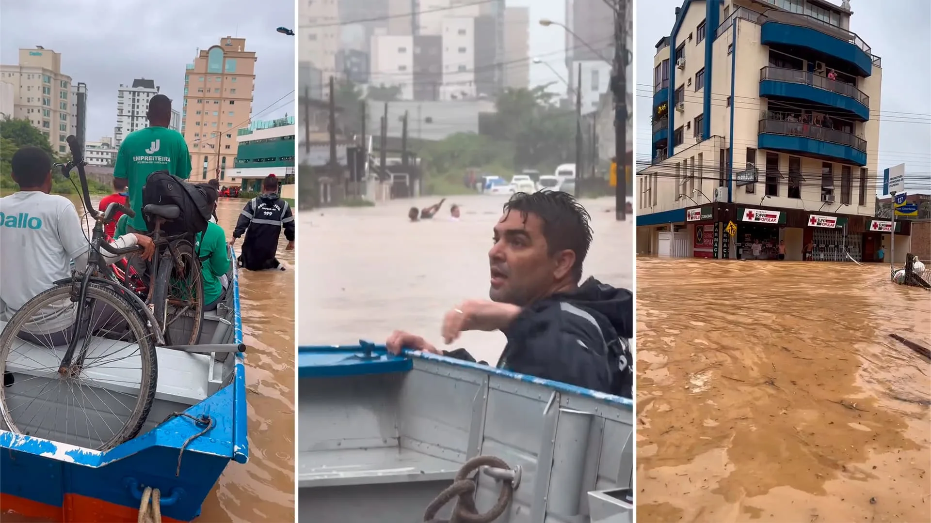 Itapema debaixo d’água: Chuvas torrenciais causam alagamentos