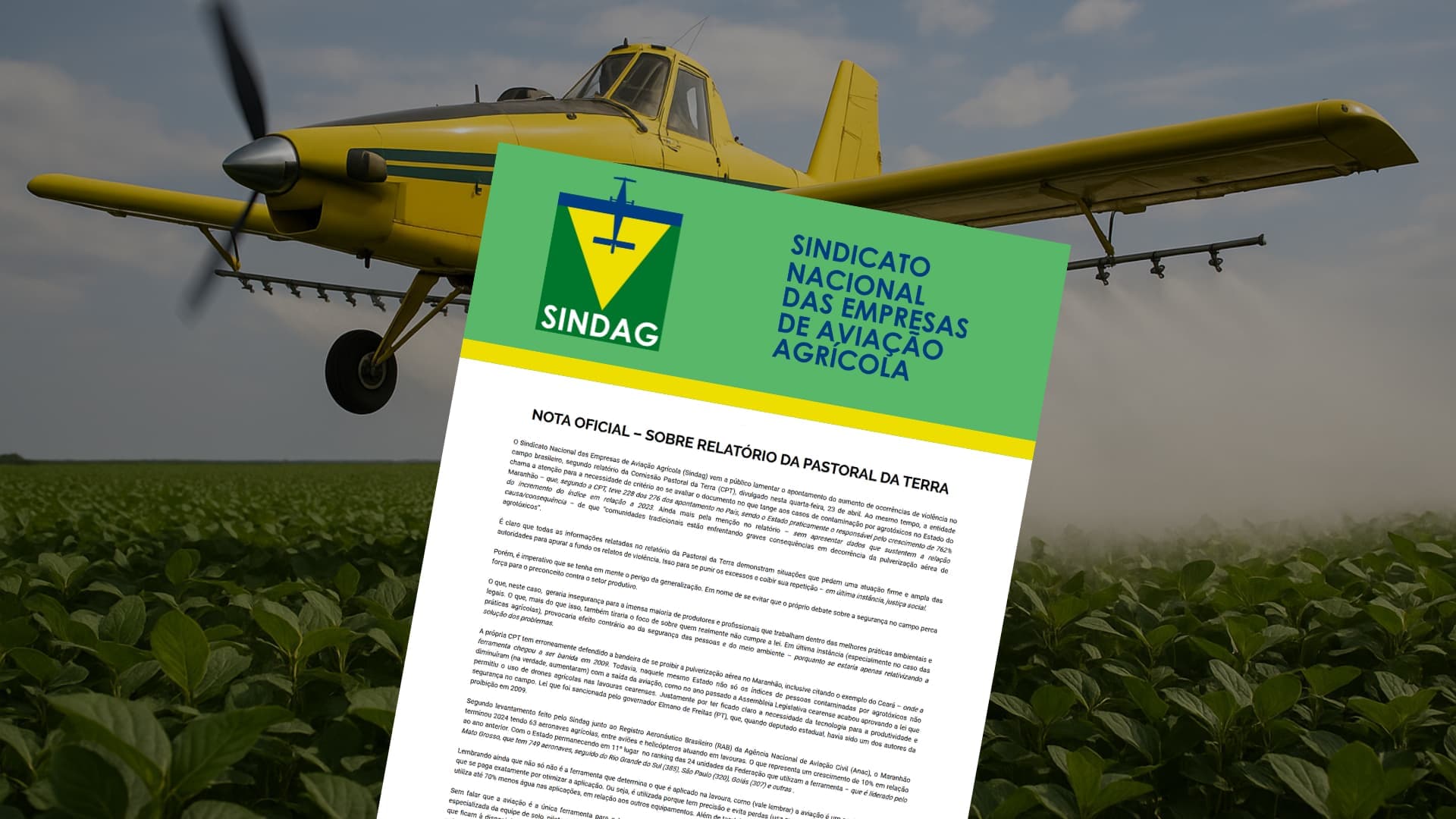 Sindag emite Nota sobre o relatório divulgado pela Comissão Pastoral da Terra