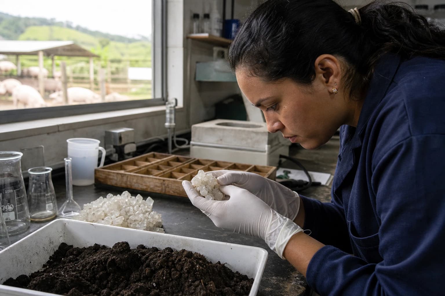 Estruvita de dejeto suíno surge como alternativa nacional a fertilizante fosfatado importado