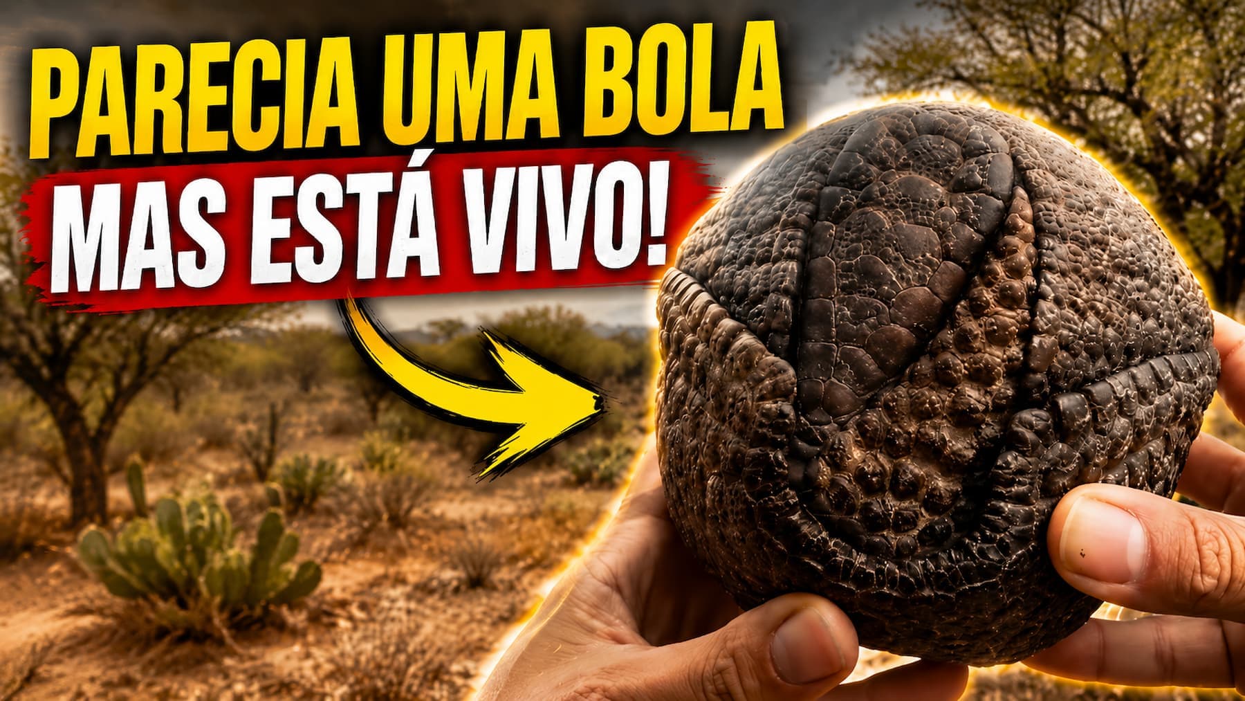 Parecia apenas uma bola até começar a andar; flagrante com tatu impressiona nas redes