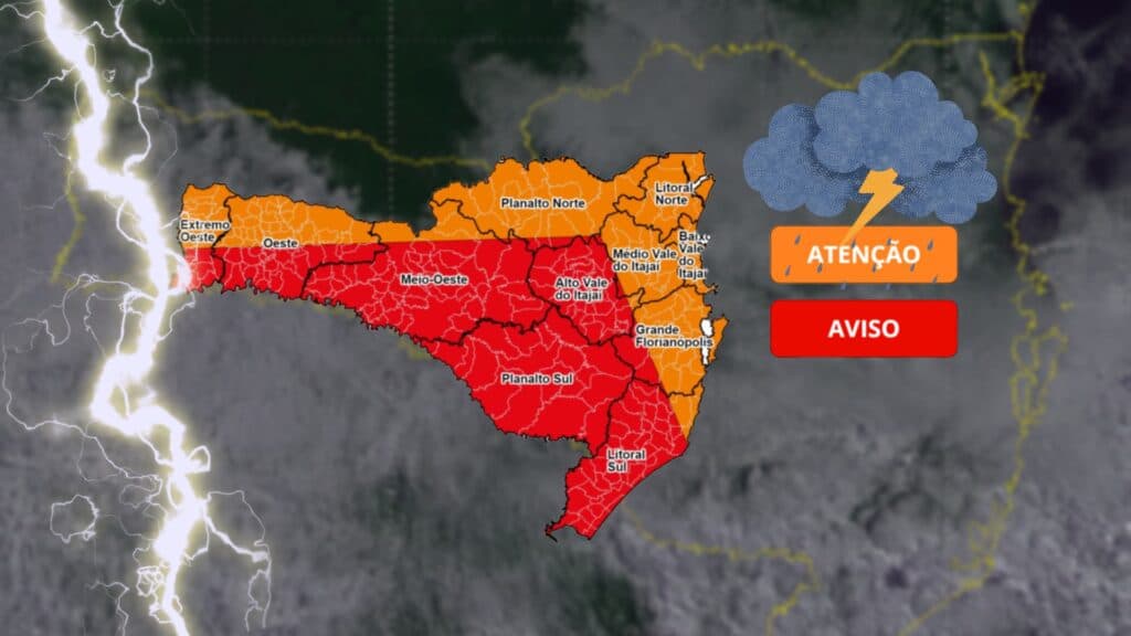 Santa Catarina continua em alerta para temporais nesse final de semana