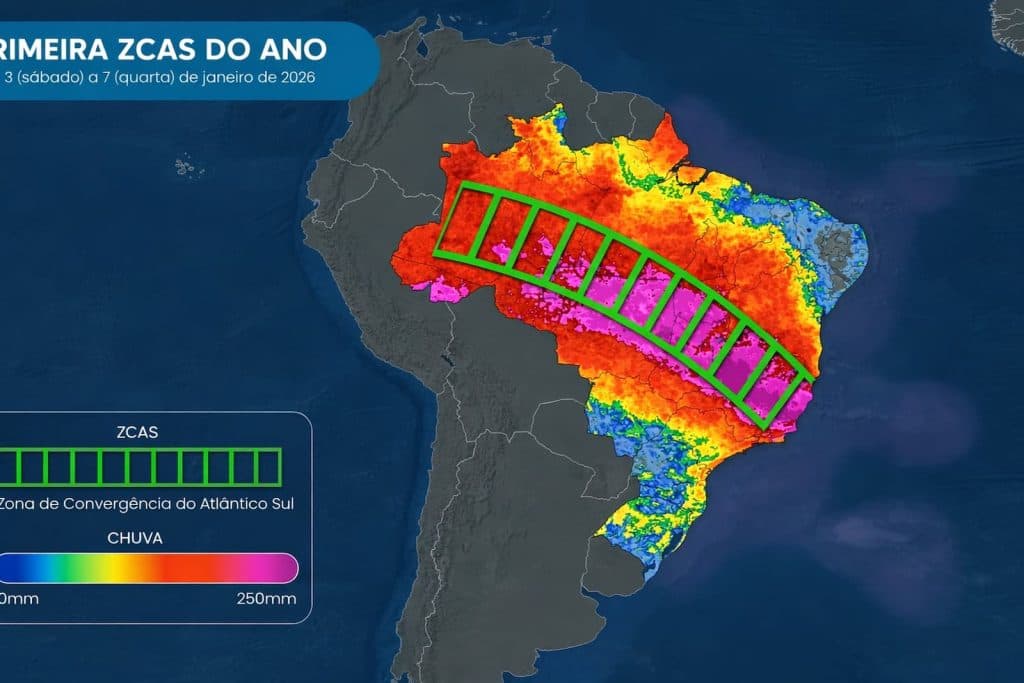 CLIMATEMPO: Primeiro fim de semana de 2026 começa com chuva intensa