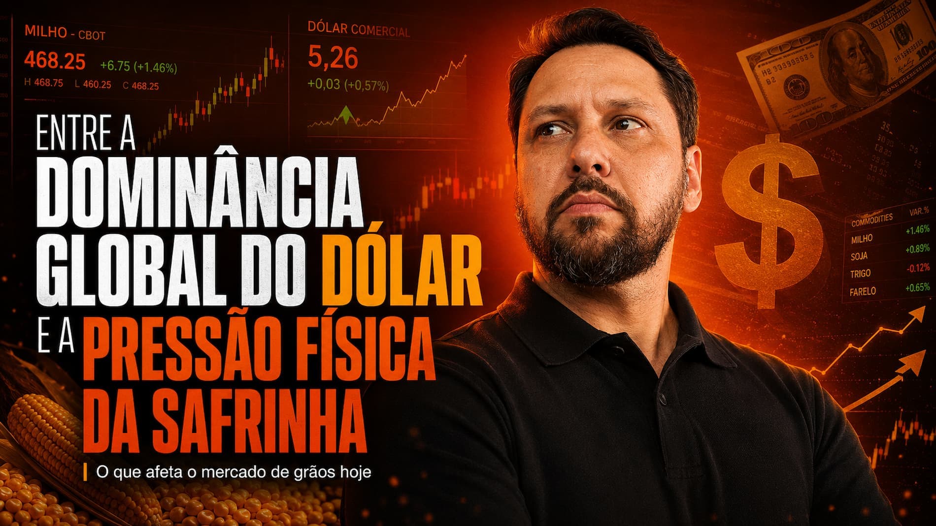 Entre a dominância global do dólar e a pressão física da safrinha afetam o mercado de grãos hoje(24)