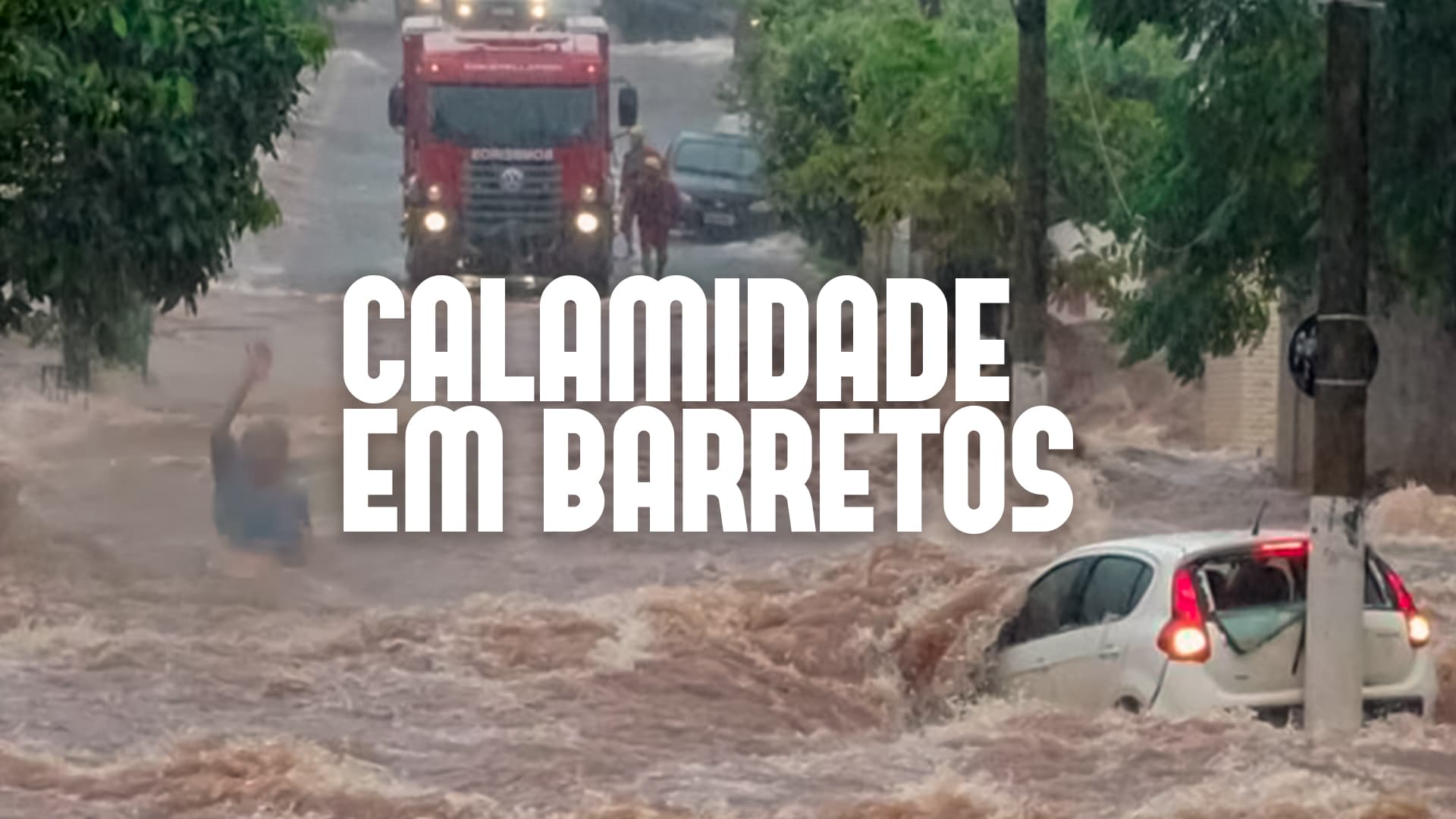 Barretos decreta calamidade; Veja v&iacute;deo da idosa sendo levada pela enxurrada