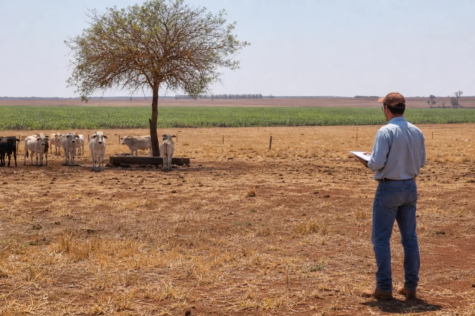 Lavoura de soja sob calor intenso em Mato Grosso
